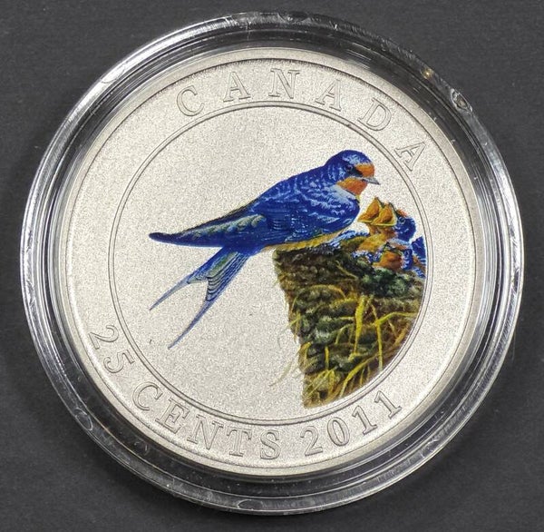 2011 Canada 25 Cents Colourized Barn Swallow Coin – Royal Canadian Mint – Original Mint Case