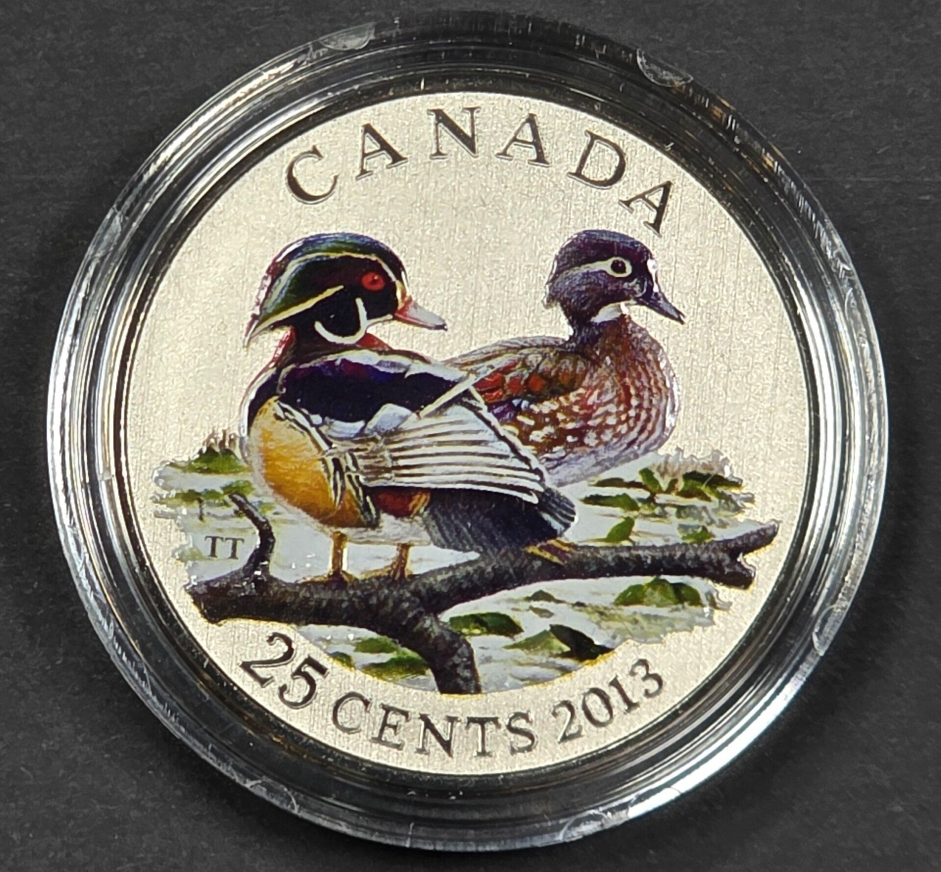 2013 Canada 25 Cents Colourized Wood Duck Coin – Royal Canadian Mint – Original Mint Case