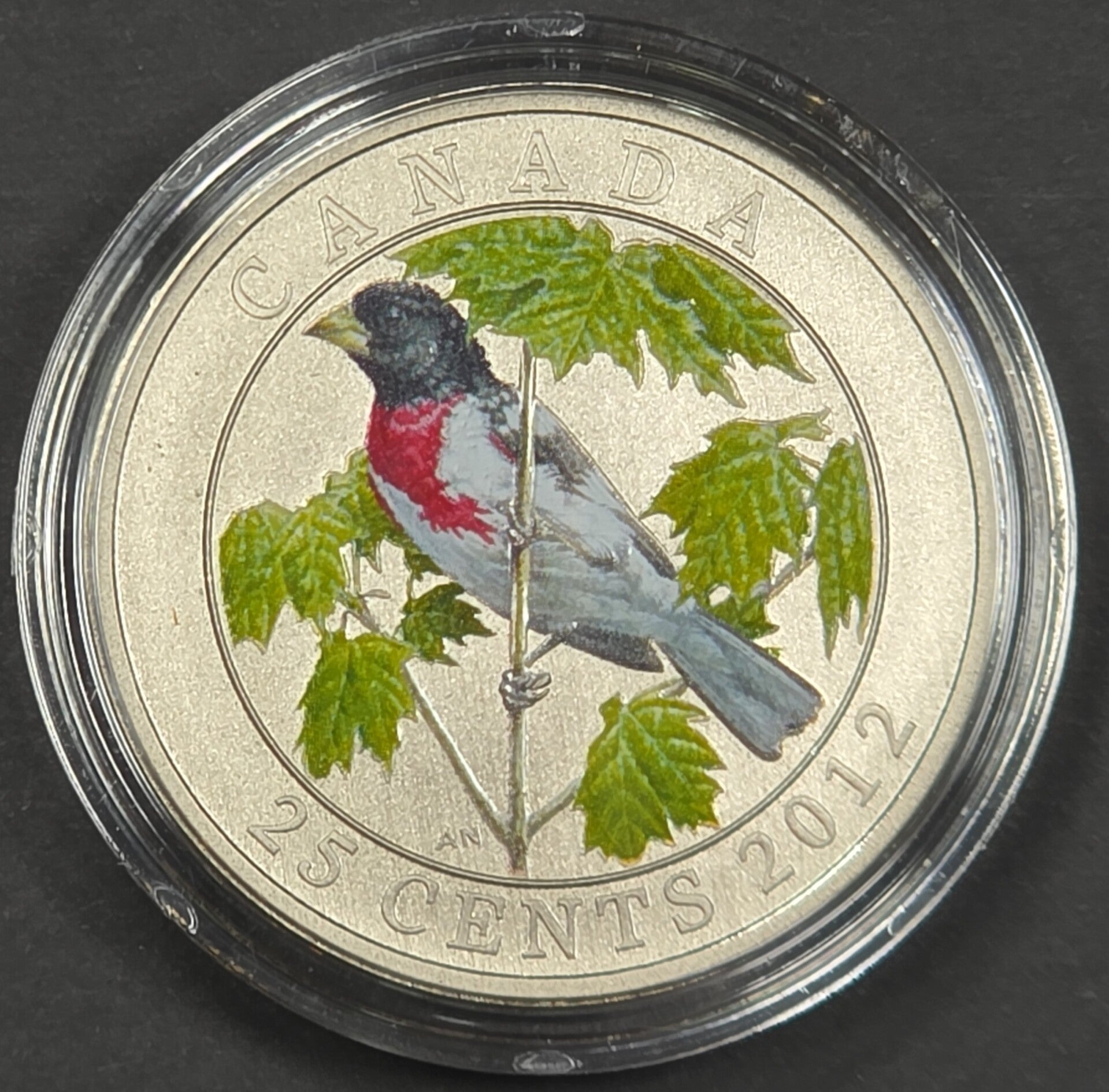 2014 Canada 25 Cents Colourized Western Meadowlark Coin – Royal Canadian Mint – Original Mint Case