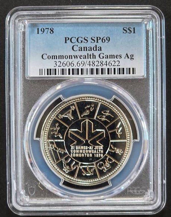 1978 Canada $1 Silver Coin – Commonwealth Games Edmonton – PCGS SP-69 Certified