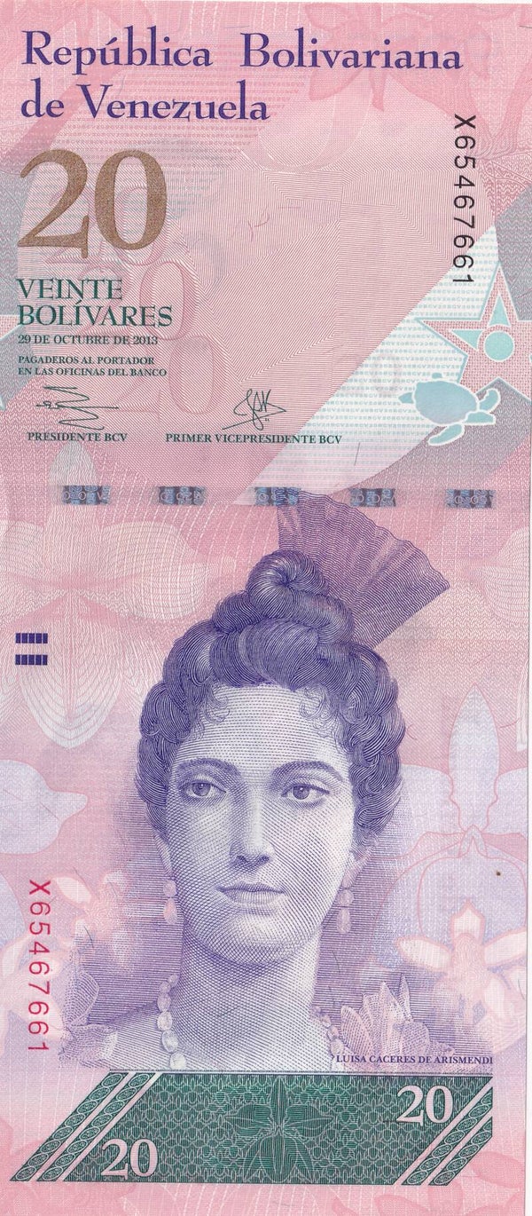 2018 - Venezuela 20 Bolívares Banknote – Sea Turtles Design (Banco Central de Venezuela) – UNC –