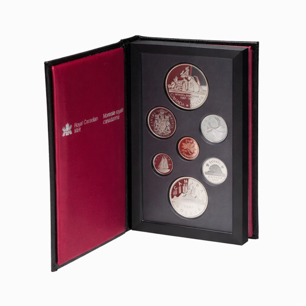 1987 Canada Royal Canadian Mint Specimen Coin Set – John Davis Expedition Dollar – Original RCM Case
