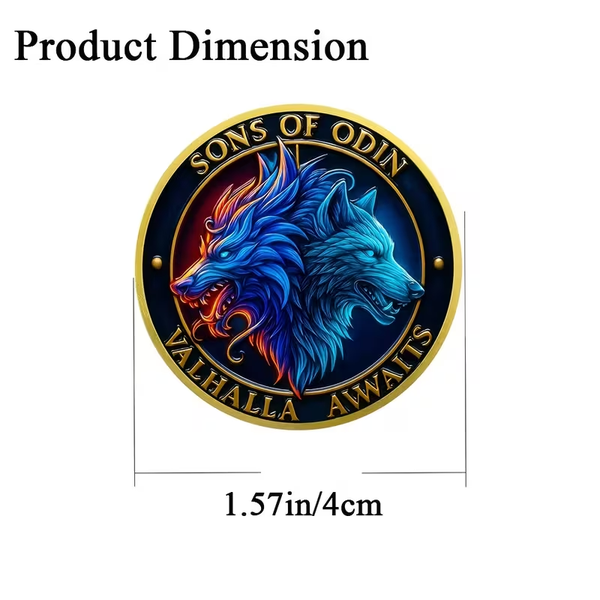 Sons of Odin Valhalla Awaits Alloy Art Round – Norse Viking Coin 40mm (1.57in)