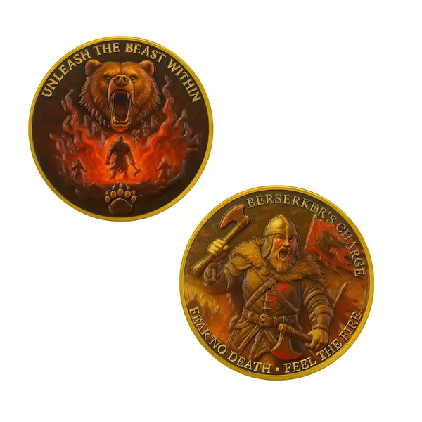 Berserker’s Charge Alloy Art Round – Unleash the Beast Within Viking Coin 40mm (1.57in)