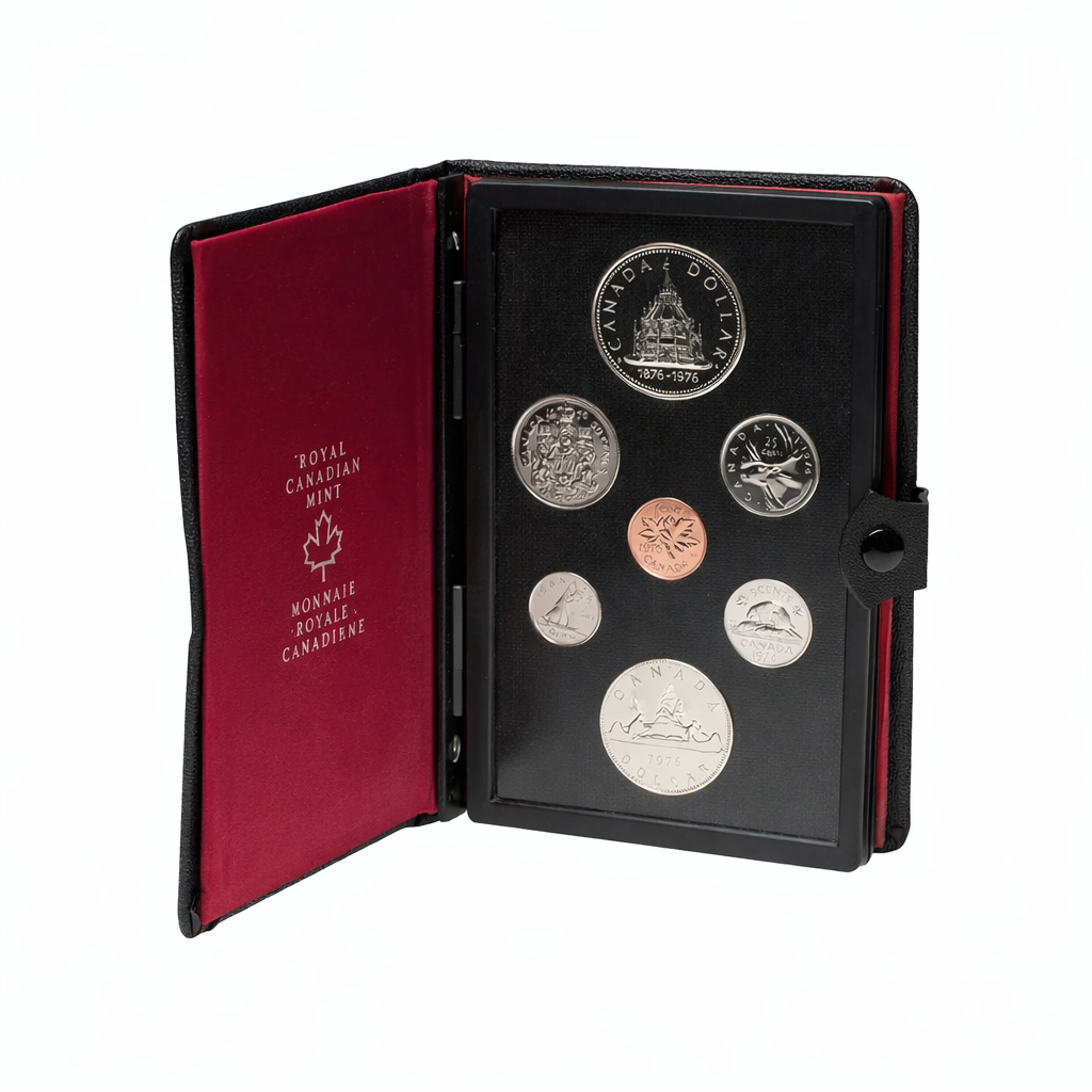 1976 Canada Double Dollar Specimen Coin Set – Royal Canadian Mint 7-Coin Library of Parliment
