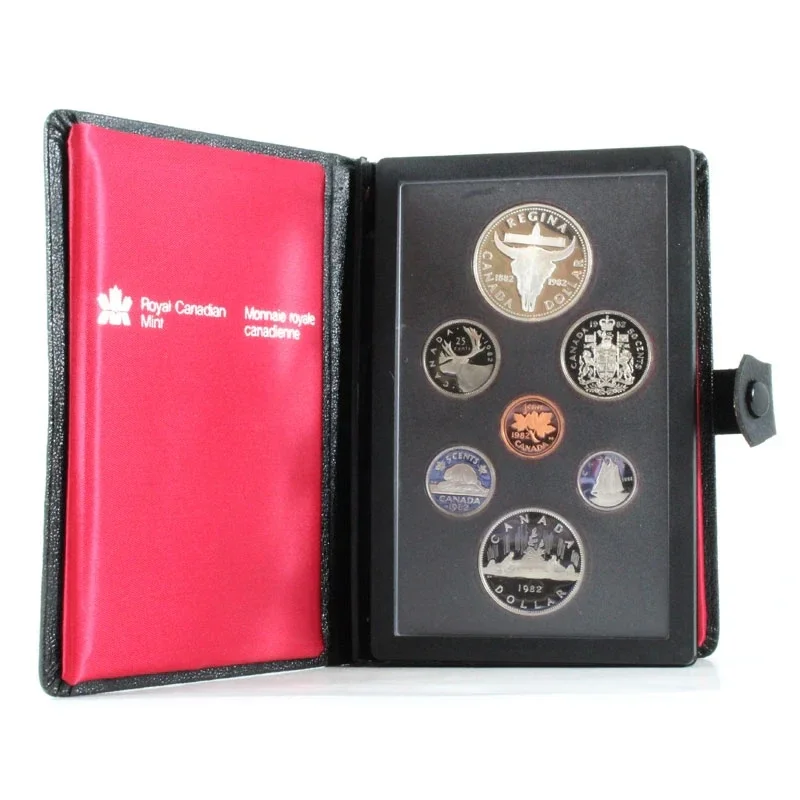 1982 Canada Royal Canadian Mint Specimen Coin Set – Regina Centennial Dollar – Original RCM Case