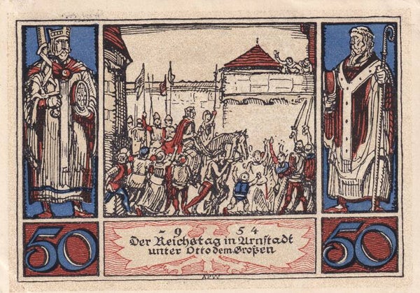 1921 – German City of Arnstadt Notgeld 50 Pfennig