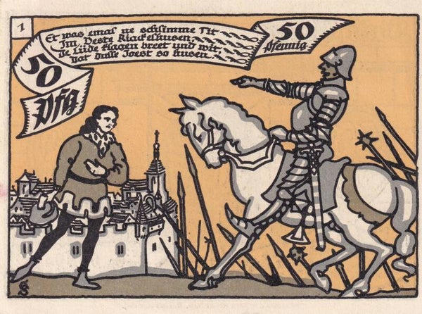1921 – German City of Kerne Notgeld 50 Pfennig