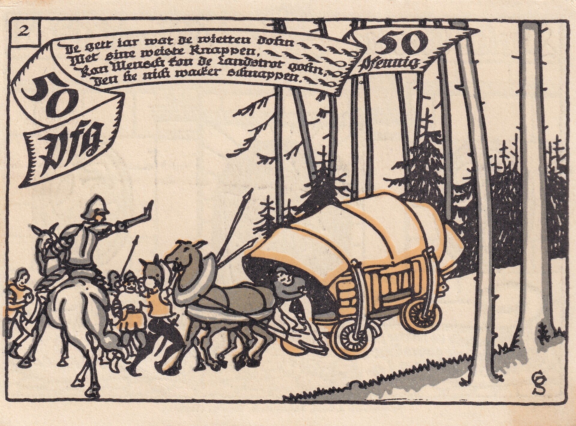 1921 – German City of Kerne Notgeld 50 Pfennig