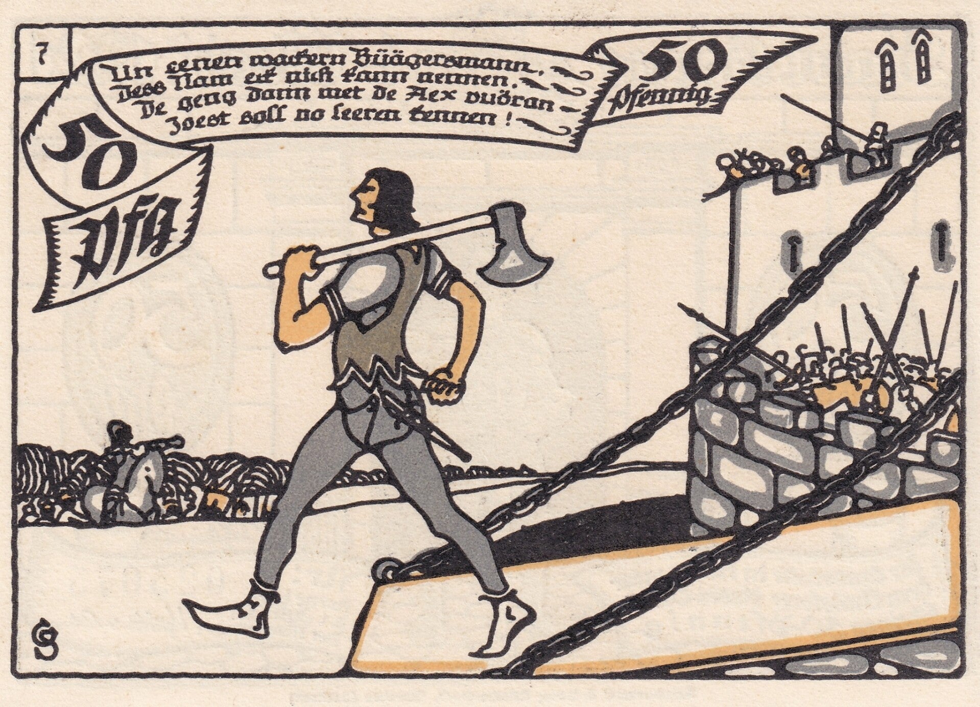 1921 – German City of Kerne Notgeld 50 Pfennig