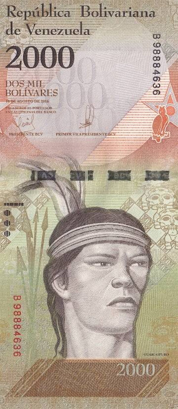 2018 Venezuela 2,000 Bolívares Banknote – Pick New Series – Aguila Harpía – UNC