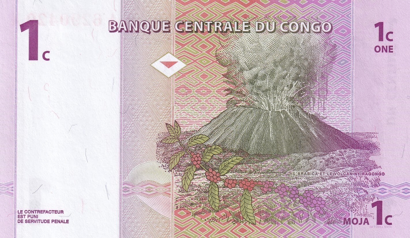 1997 Democratic Republic of Congo 1 Centime Banknote – UNC / Crisp Uncirculated – Banque Centrale du Congo