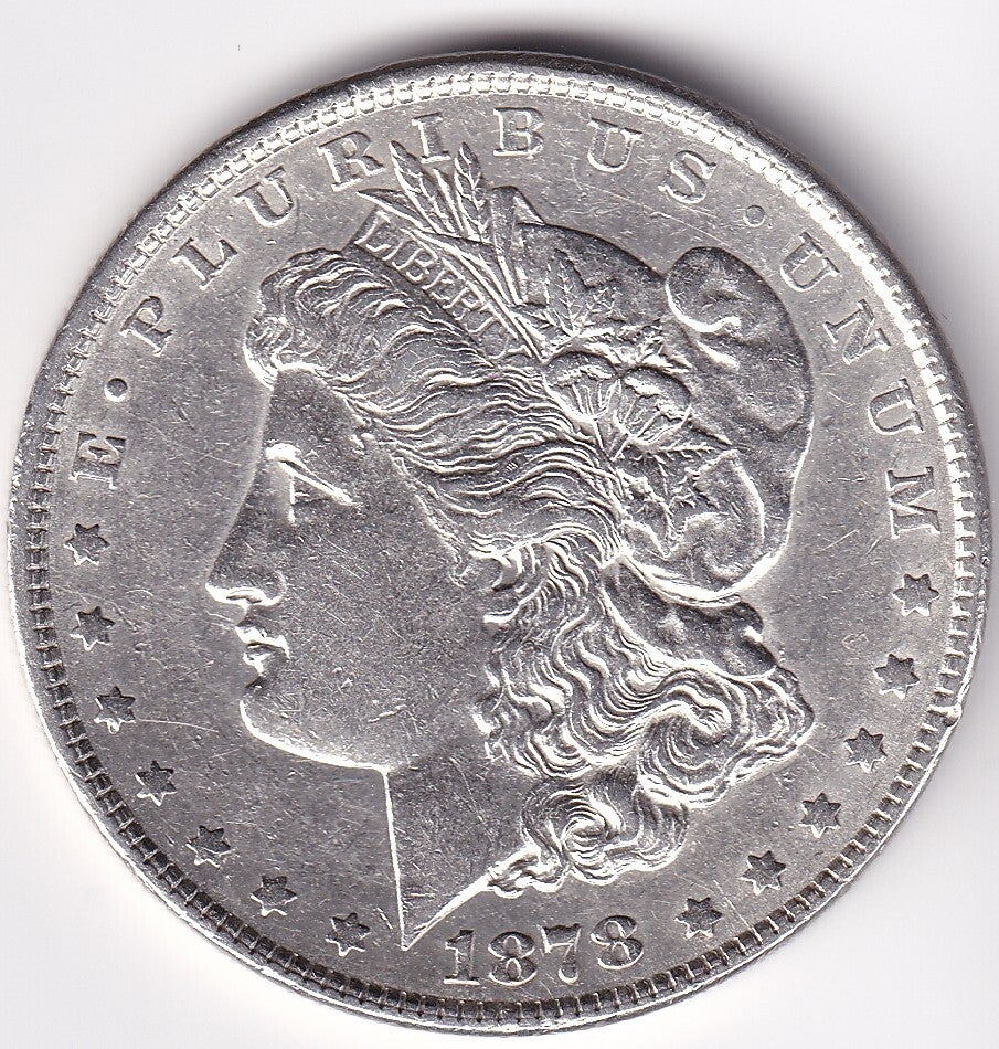 1878 Morgan Silver Dollar (7TF)– Philadelphia Mint (No Mint Mark) – Early Morgan Issue (AU)