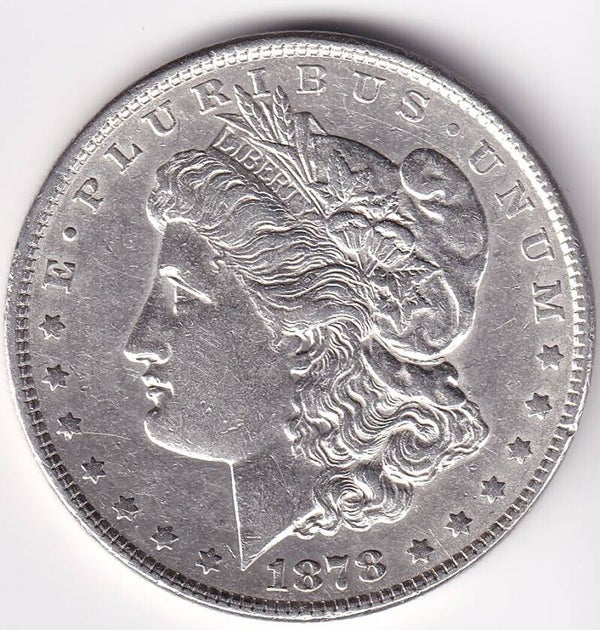 1878 Morgan Silver Dollar (7TF)– Philadelphia Mint (No Mint Mark) – Early Morgan Issue (AU)