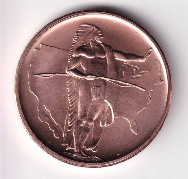American Indian Series 1 oz .999 Copper Round – Golden State Mint – Pride • Strength • Courage