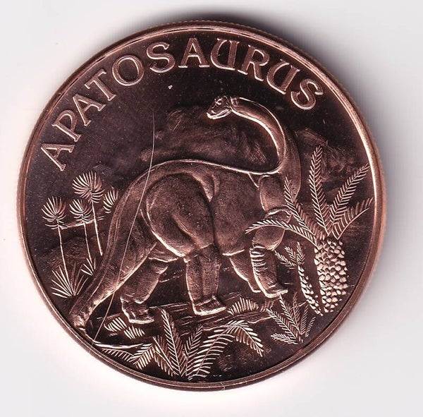 Apatosaurus 1 oz .999 Fine Copper Round – Dinosaur Series – USA One AVDP Ounce