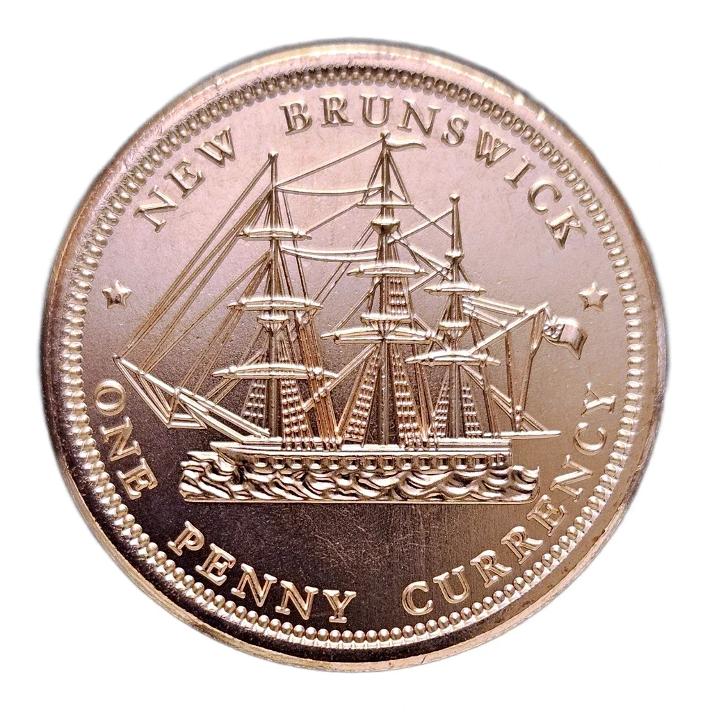 New Brunswick One Penny Currency 1 oz .999 Copper Round – Blauer Bullion Maritime Ship Design