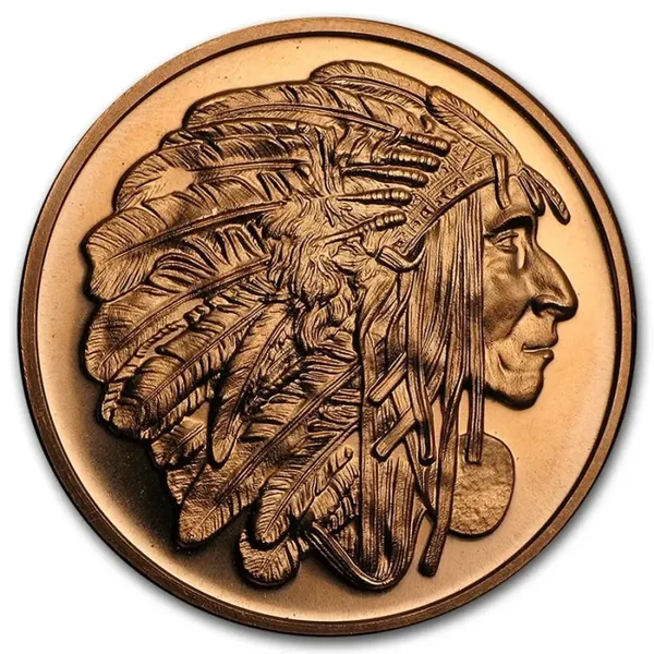 American Indian Series Medallion Chief - 1 oz .999 Copper Round – Golden State Mint – Pride • Strength • Courage
