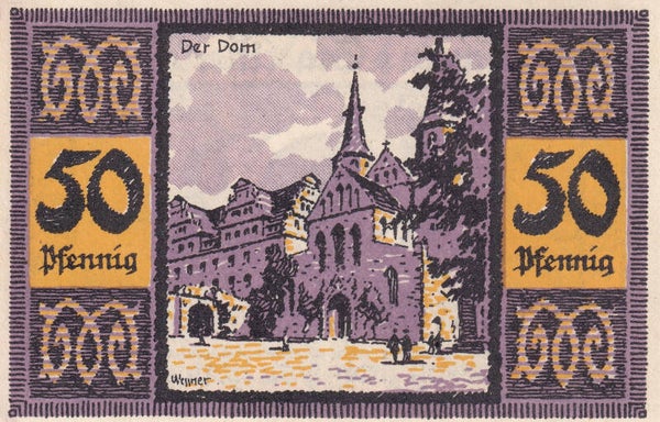 1921 German City of Schweinfurt – 50 Pfennig Notgeld (Bavaria) |