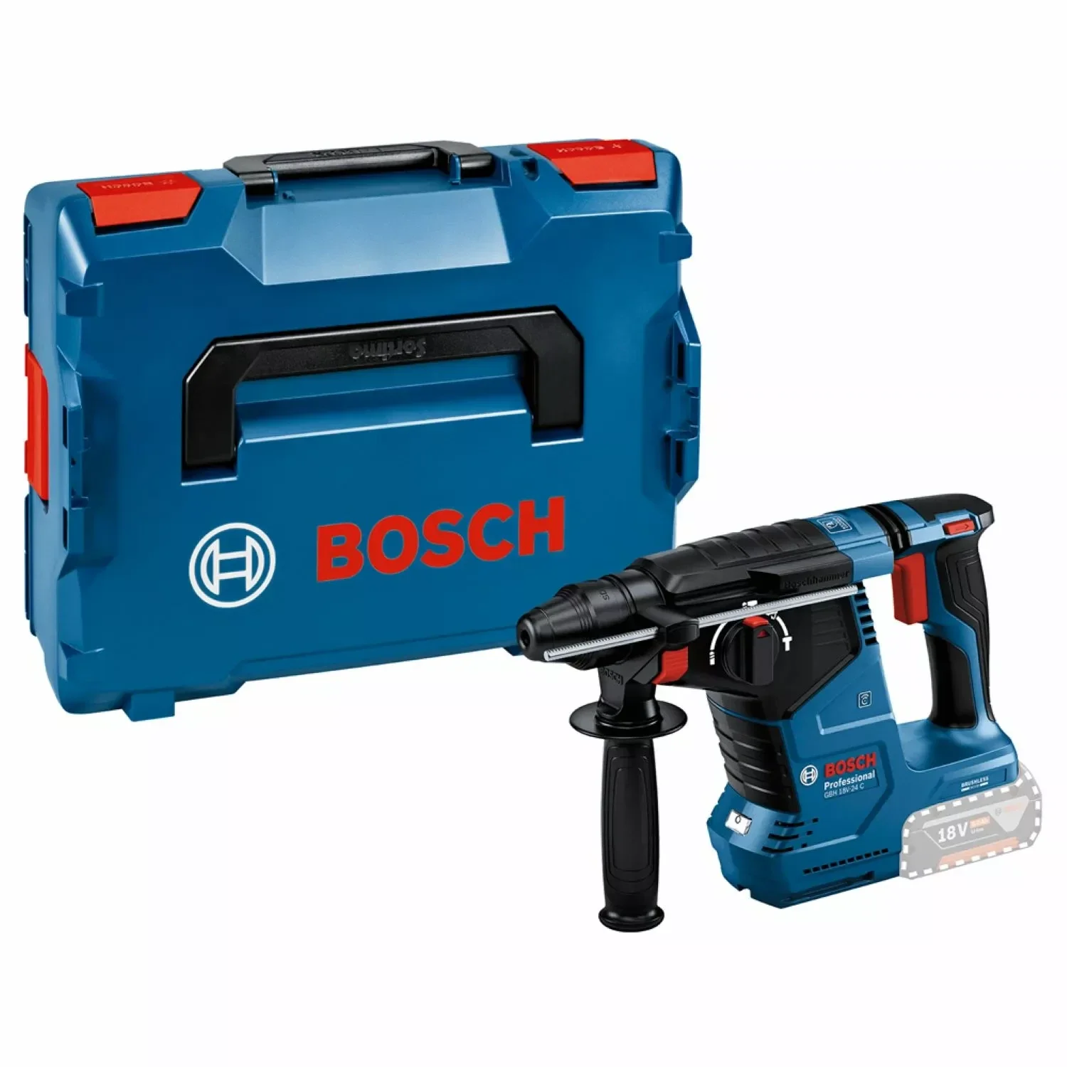 Bosch GBH 18V-24 C 18V Li-ion Accu SDS-Plus boorhamer body in L-Boxx - 2,4J - 30mm