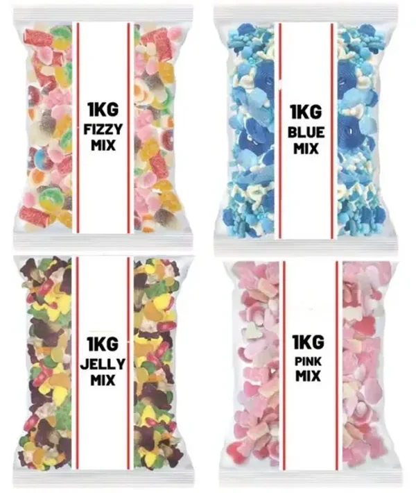4Kg Fizzy, Jelly, Blue and Pink Sweet Assortment.