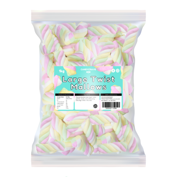 Candycrave Large Twist Marshmallows 1kg