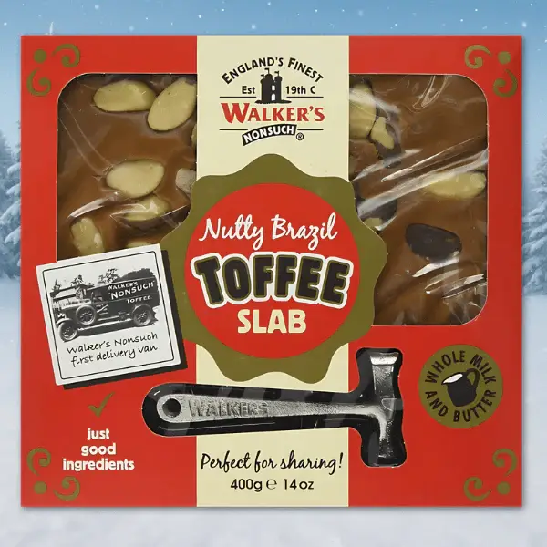 Walkers Nutty Brazil Toffee Slab 400G
