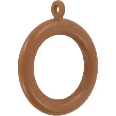 VALUE PACK CURTAIN POLE RINGS 56MM MEDIUM WOOD 6 PER PACK