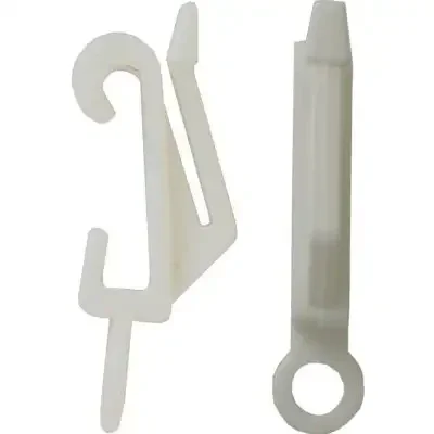 VALUE PACK WHITE/SILVER DRAPE CURTAIN HOOKS 12 PER PACK