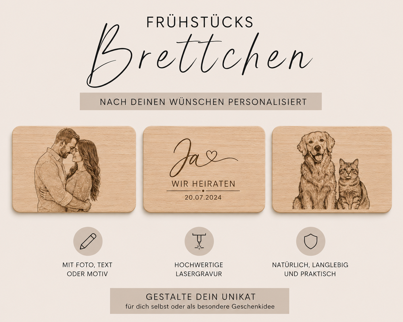 Personalisiertes Frühstücksbrettchen