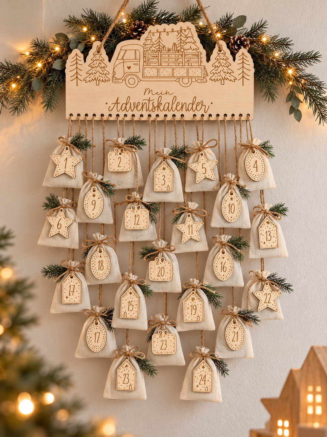 Adventskalender zum Aufhängen 'Weihnachtstruck'