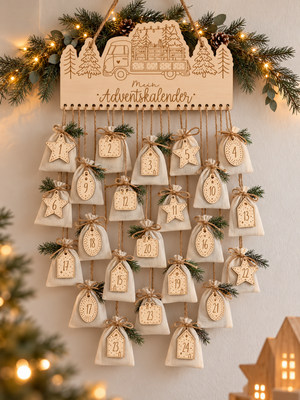 Adventskalender zum Aufhängen 'Weihnachtstruck'