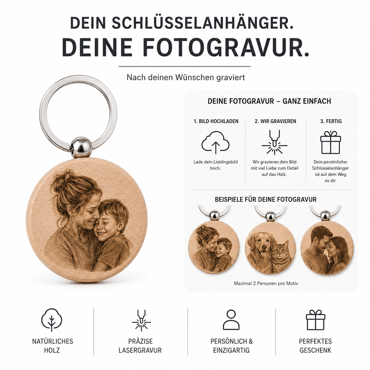 Schlüsselanhänger Fotogravur
