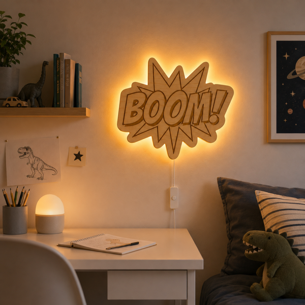 Wandlampenschirm "kleine Helden/Boom"