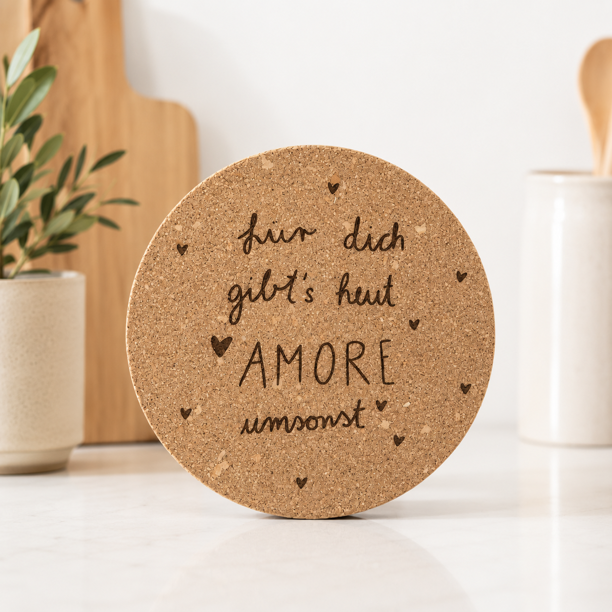 Korkuntersetzter "Amore"