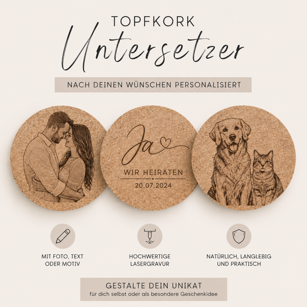 Personalisierter Kork-Topfuntersetzer