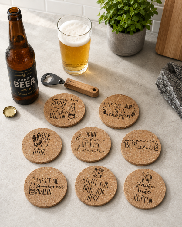 Korkuntersetzter Set "Bierliebe"