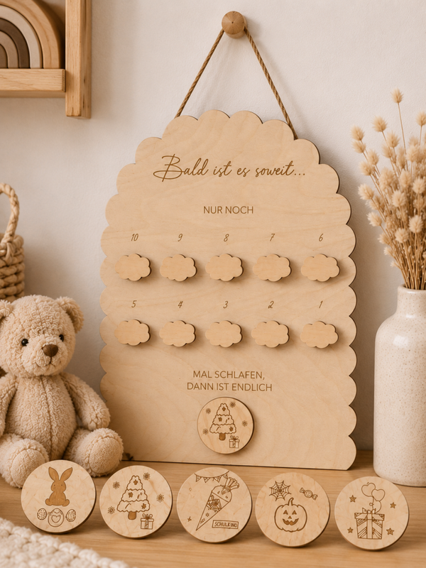Countdown-Tafel 'kleine Wolke'