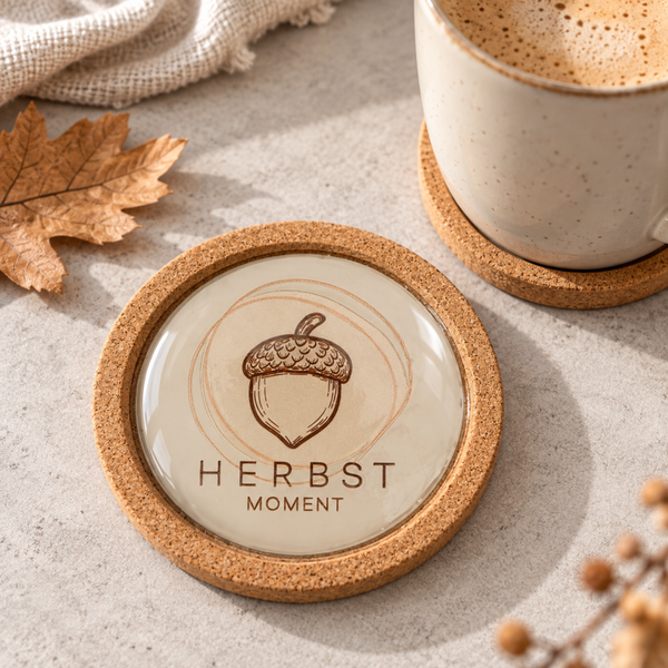 Glasuntersetzter 'Eichel Herbstmoment'