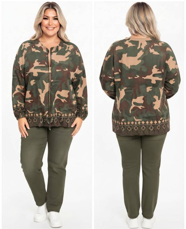 Veste effet suédine Top Size