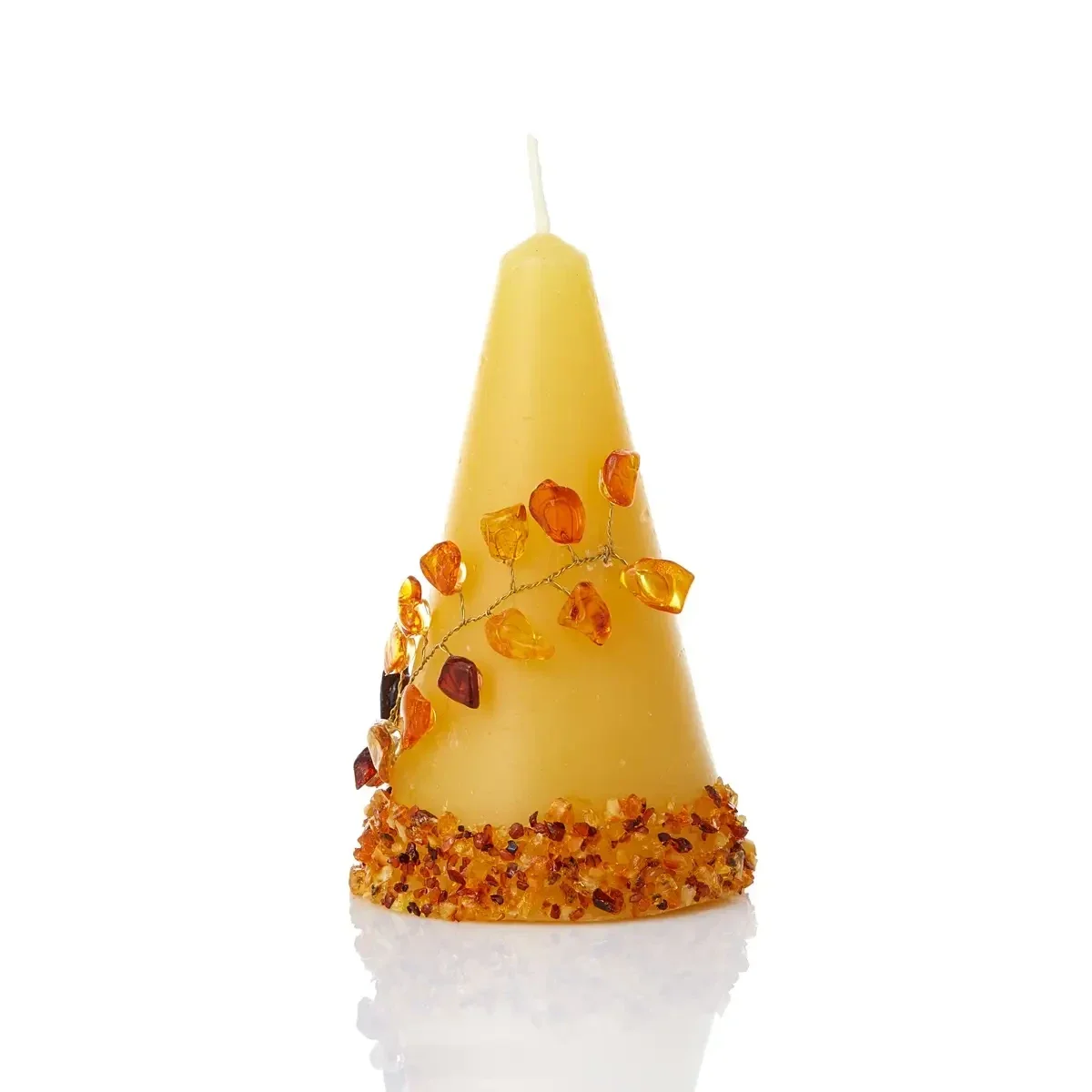 Bougie avec ambre, 10x6 cm