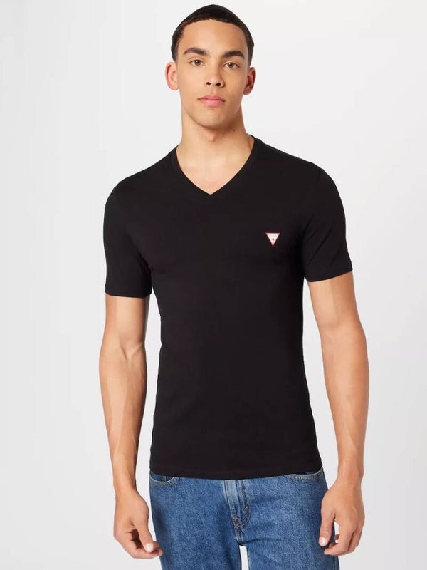 TShirt MC col V coton stretch - Guess jeans.