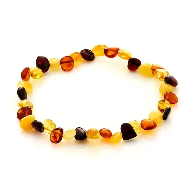 Bracelet avec ambre multicolore, tout ambre, 18 cmve, 18 cm, longueur 19 cm