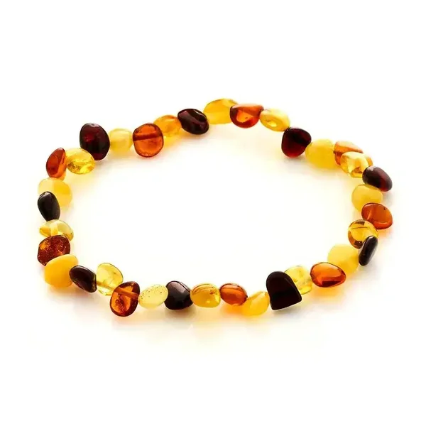 Bracelet avec ambre multicolore, tout ambre, 18 cmve, 18 cm, longueur 19 cm