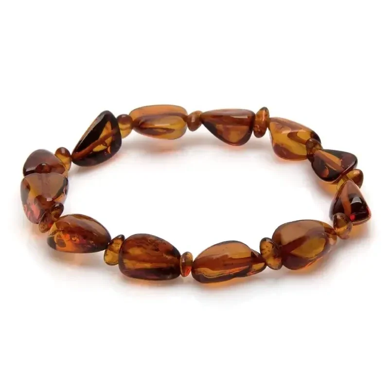 Bracelet ambre cognac naturel de la baltique, longueur 19 cm