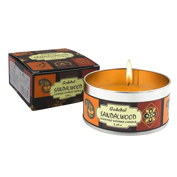 Bougie en forme de cire de soja en bois de santal Goloka