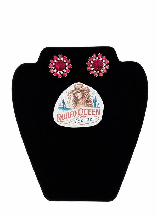 Ruby Red Rose Earrings