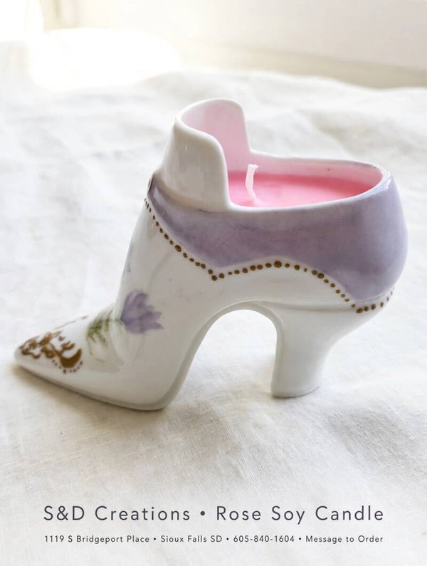 An antique shoe with Rose scent