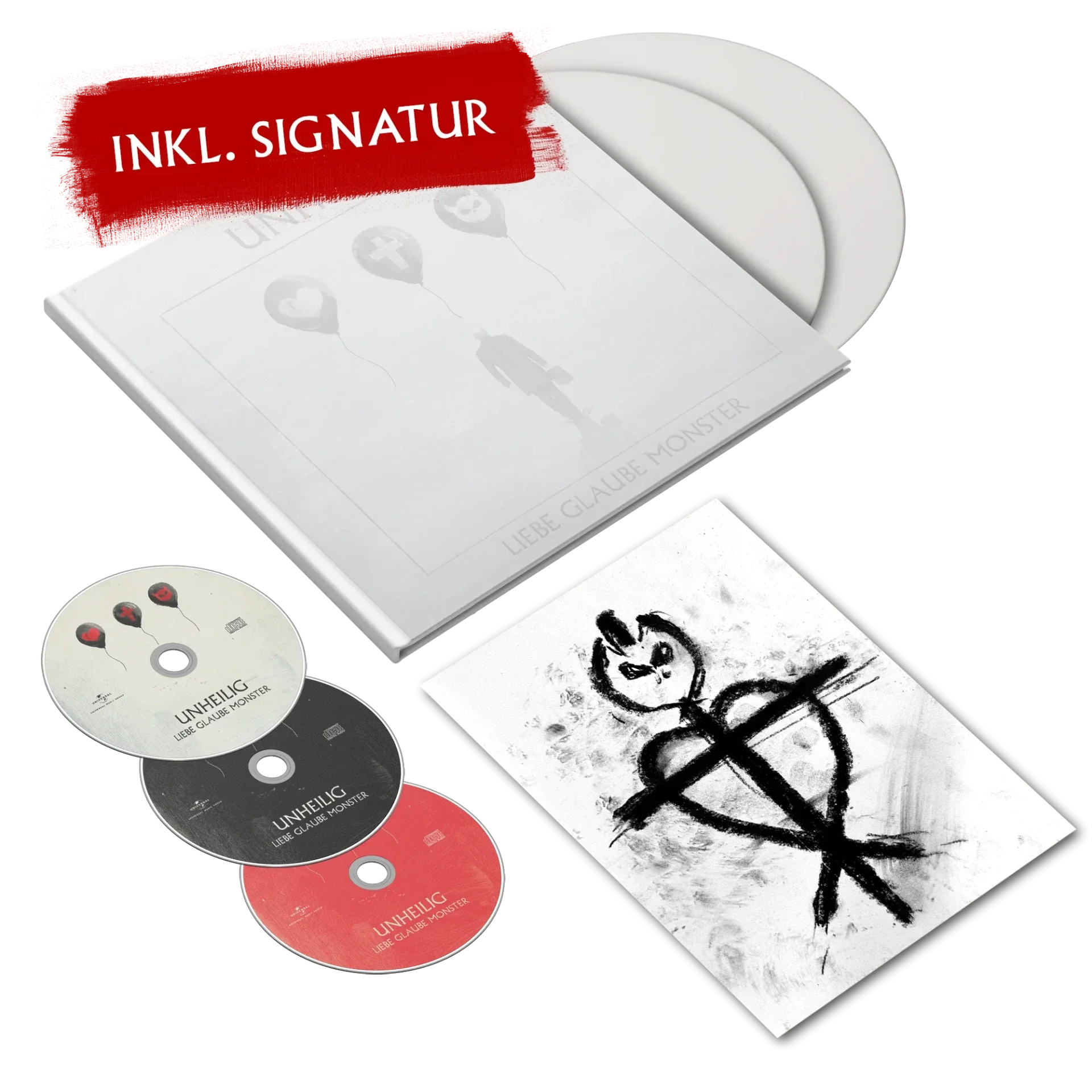 Unheilig - Liebe Glaube Monster Ltd. Graf Edition - 2LP weiß+3CD, signiert