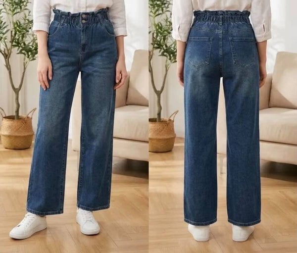 Jeans avec élastique à la taille